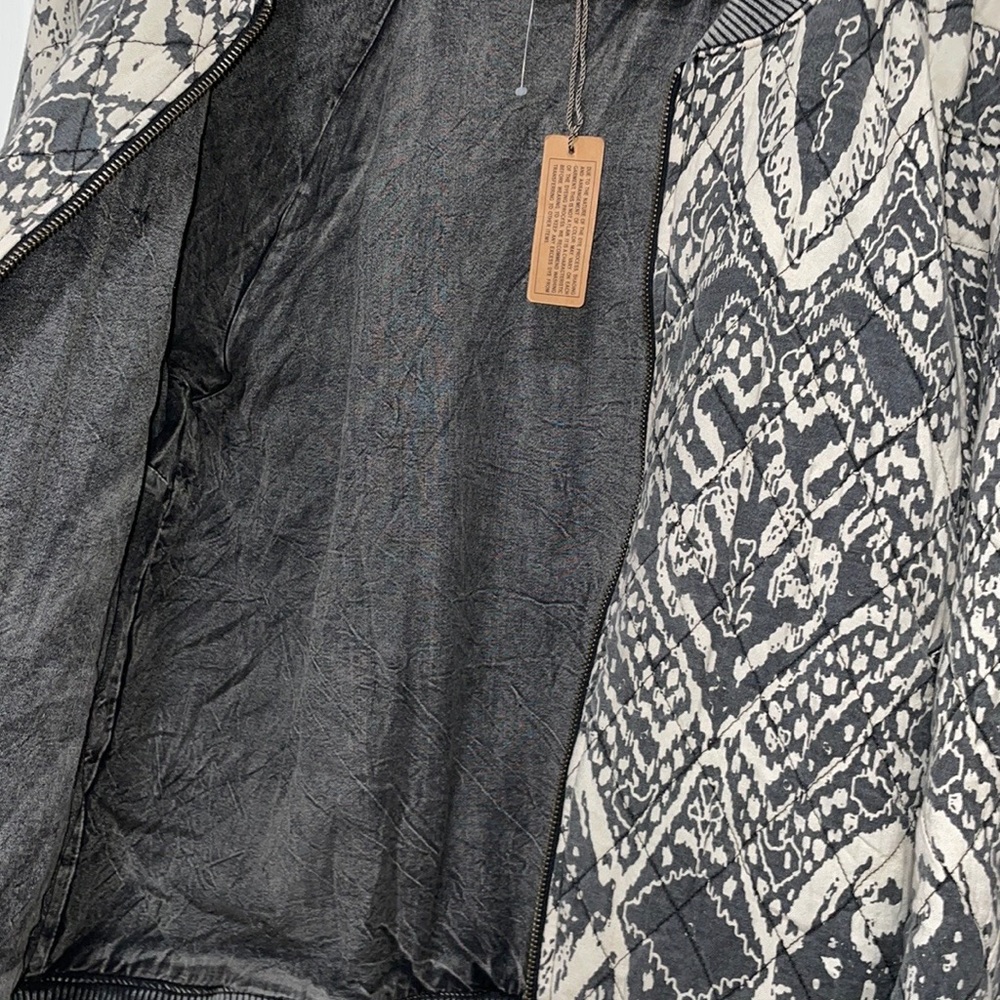 Free People Black and Cream Bomber Jacket - Picture 11 of 14